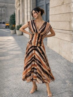 Vestido Largo Ondas Tierra - Imagen 2