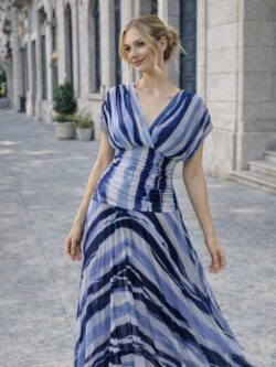 Vestido Largo Ondas Azul - Imagen 4