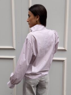 Blusa Rayas Rosa Empolvado - Imagen 6