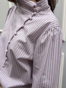 Blusa Rayas Rosa Empolvado - Imagen 4