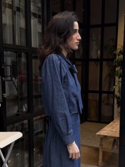 Blusa Denim Azul con Lazo - Imagen 3