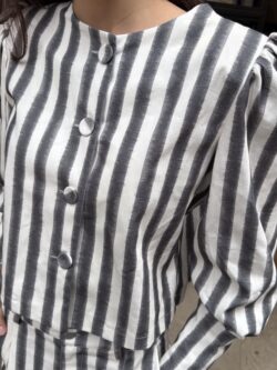 Chaqueta Rayas Topo Cierre Estilo Oriental - Imagen 4