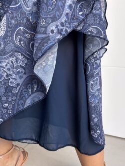 Vestido Largo Halter Paisley Azul - Imagen 11