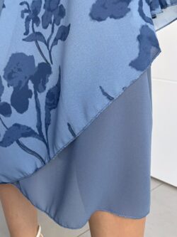 Vestido Midi Volantes Floral Azul Acero - Imagen 10