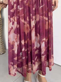 Vestido Midi Halter Frambuesa y Coral - Imagen 8