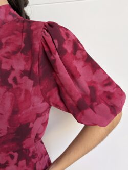 Vestido Midi Frambuesa Escote Gota - Imagen 9