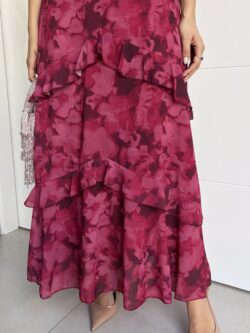 Vestido Midi Frambuesa Escote Gota - Imagen 12