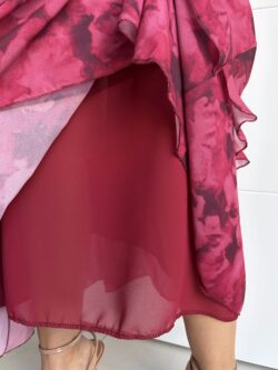 Vestido Midi Frambuesa Escote Gota - Imagen 13