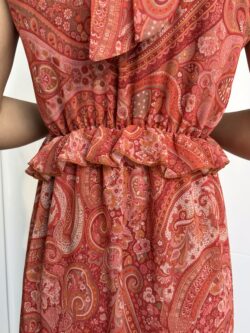 Vestido Largo Halter Paisley Coral Tostado - Imagen 10