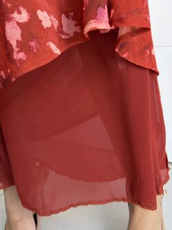 Vestido Largo Palabra de Honor Estampado Teja - Imagen 10