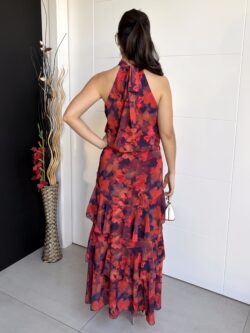 Blusa Halter Estampada Rojo Amapola - Imagen 4