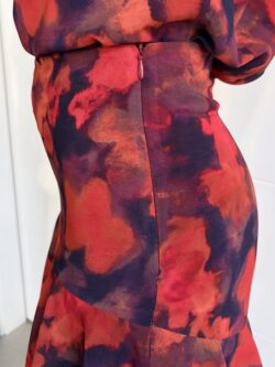 Falda Larga Volantes Estampada Rojo Amapola - Imagen 5