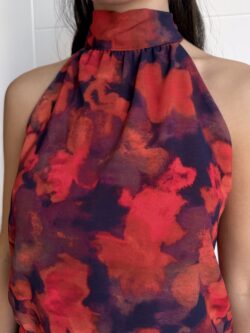 Blusa Halter Estampada Rojo Amapola - Imagen 8