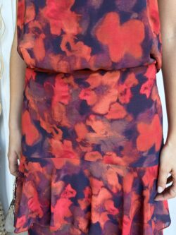 Falda Larga Volantes Estampada Rojo Amapola - Imagen 4