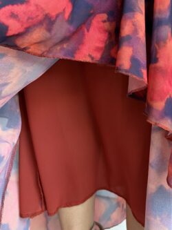 Falda Larga Volantes Estampada Rojo Amapola - Imagen 7
