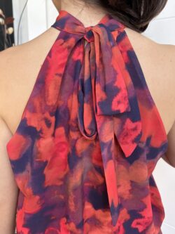 Blusa Halter Estampada Rojo Amapola - Imagen 7