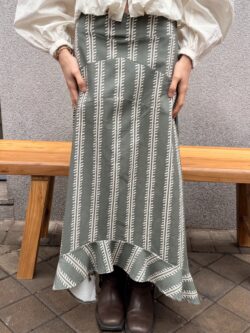 Falda Midi Estampada en Tonos Verdes - Imagen 3