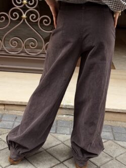 Pantalón de Micro Pana Marrón Tobillero - Imagen 3