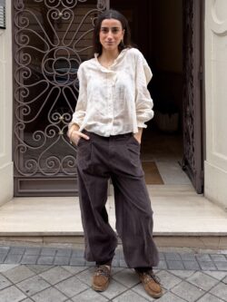 Pantalón de Pana Marrón Tobillero Ajustable