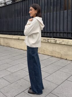 Chaqueta Casual con Capucha en Crudo - Imagen 2