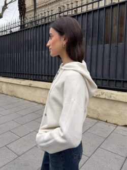 Chaqueta Casual con Capucha en Crudo - Imagen 5