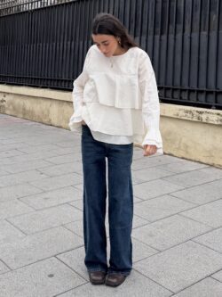 Blusa de Volantes en Color Crudo - Imagen 2