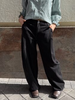 Pantalón Denim Negro Ancho - Imagen 2