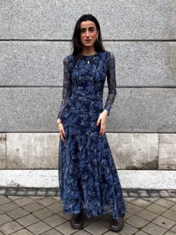 Vestido de Tul Largo Azul Noche