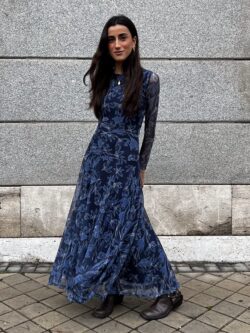 Vestido de Tul Largo Azul Noche - Imagen 3