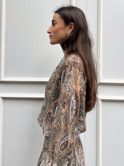 Blusa Paisley Verdes de Manga Larga - Imagen 4