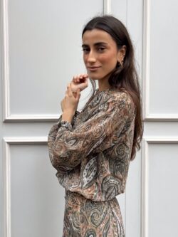 Blusa Paisley Verdes de Manga Larga - Imagen 3