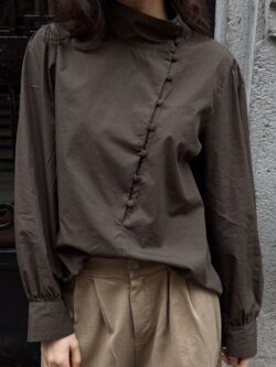 Blusa Marrón con Cierre Estilo Oriental - Imagen 6