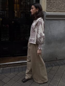 Pantalón Beige de Pierna Ancha - Imagen 4