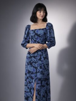 Vestido Nébula Azul Floral - Imagen 2