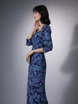 Vestido Nébula Azul Floral - Imagen 3