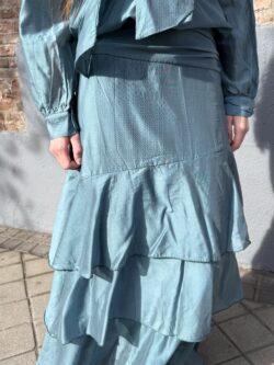 Falda Midi Aguamarina con Volantes - Imagen 2