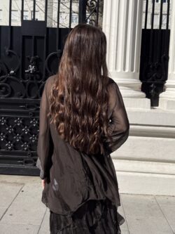 Chaqueta Ligera de Seda Chocolate - Imagen 2