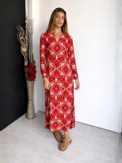  Vestido Midi Carmesí - Imagen 3