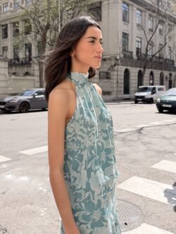 Blusa Halter Estampada Eucalipto - Imagen 2