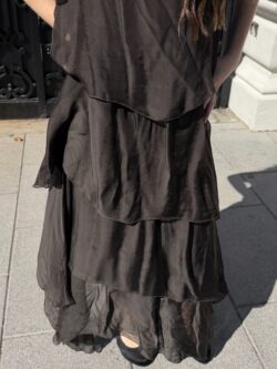 Vestido Largo de Seda Mousse Moka - Imagen 4