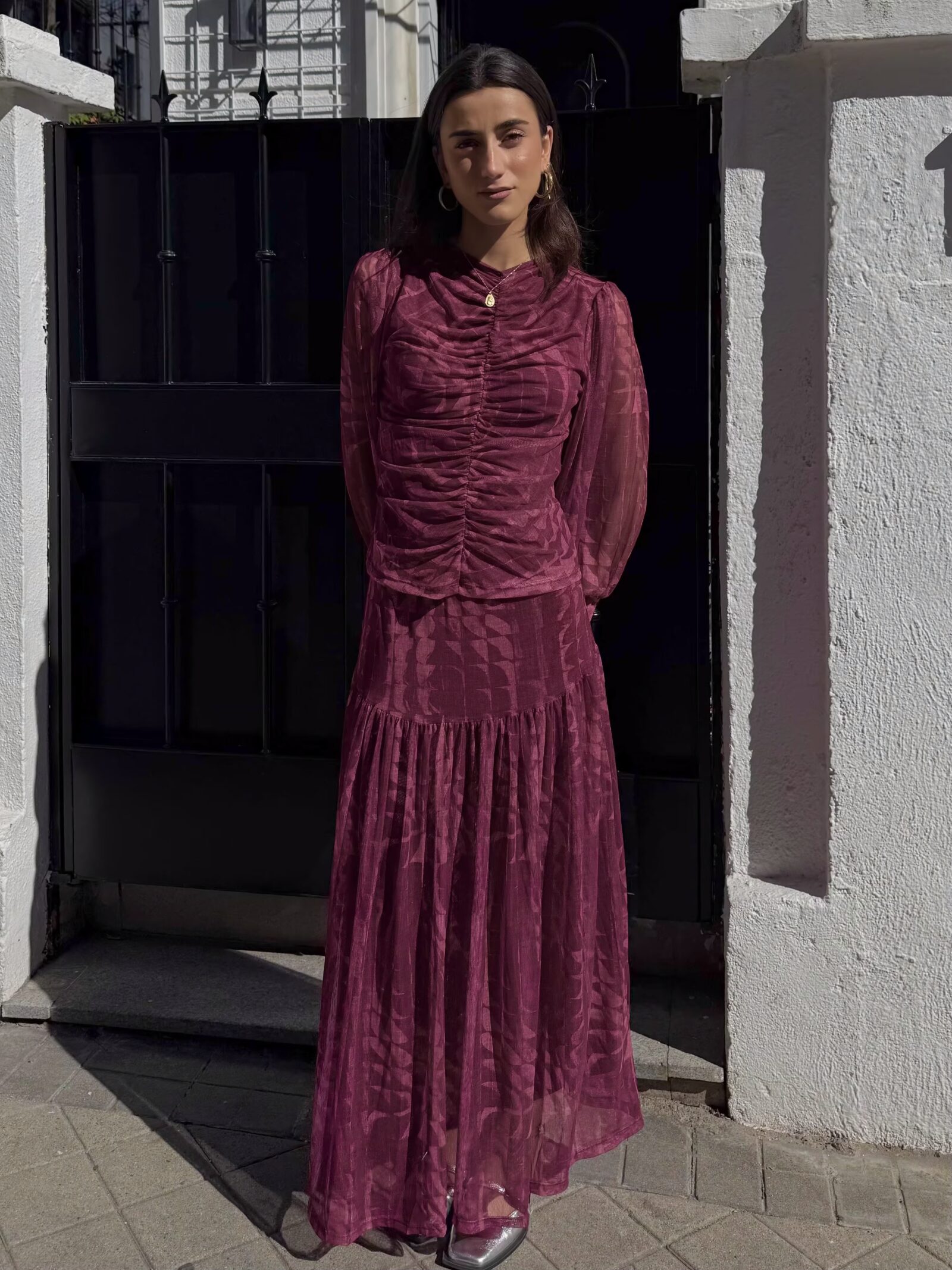 Falda Midi Trentino Frambuesa