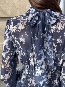 Vestido Largo Volantes Gota Tonos Marinos - Imagen 8