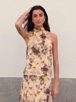 Blusa Halter Estampada Vainilla