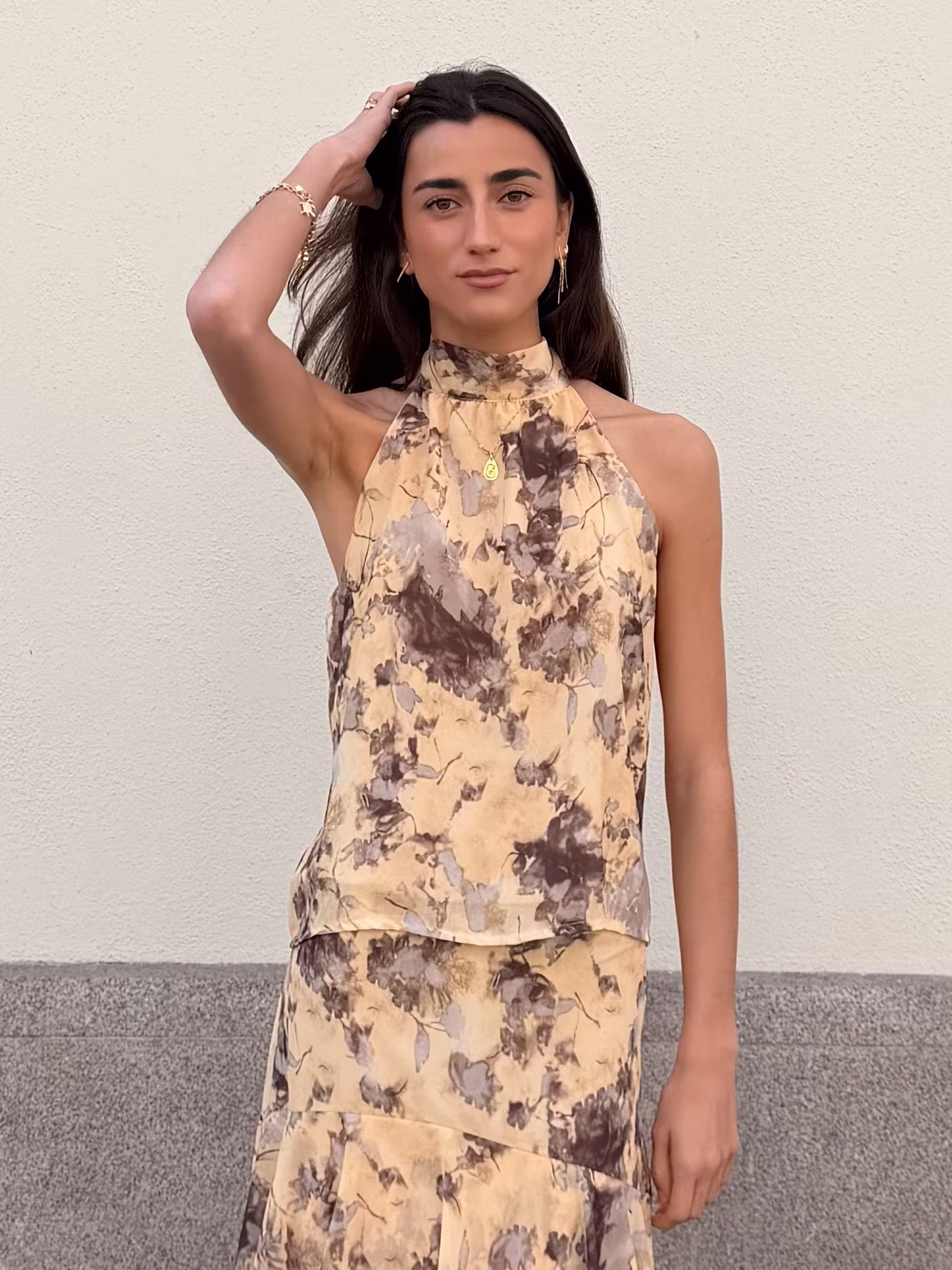 img-2826 Blusa Halter Estampada Vainilla - Imagen 1