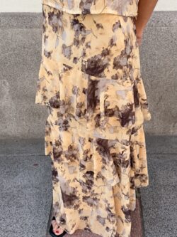 Falda Larga Volantes Estampada Vainilla - Imagen 7