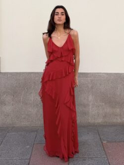 Vestido Largo Volantes Amapola - Imagen 2