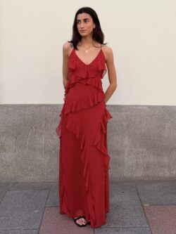 Vestido Largo Volantes Amapola