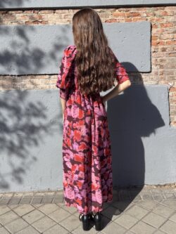 Vestido Nenúfar Granate Floral - Imagen 7
