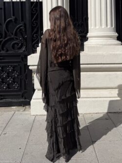 Blusa de Seda Marrón Chocolate - Imagen 6