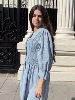 Vestido Midi Vichy Azul Cielo - Imagen 2